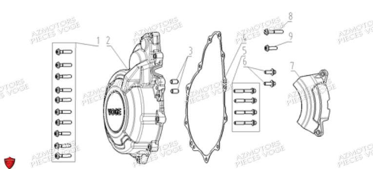 Couvre Carter Gauche VOGE Pièces Voge DS 625 X EU5+