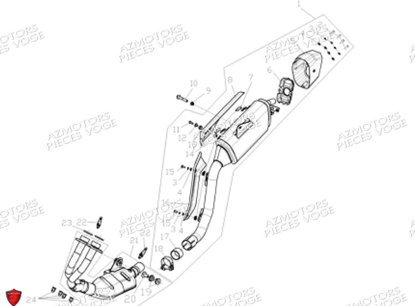 Echappement VOGE Pièces Voge DS 625 X EU5+