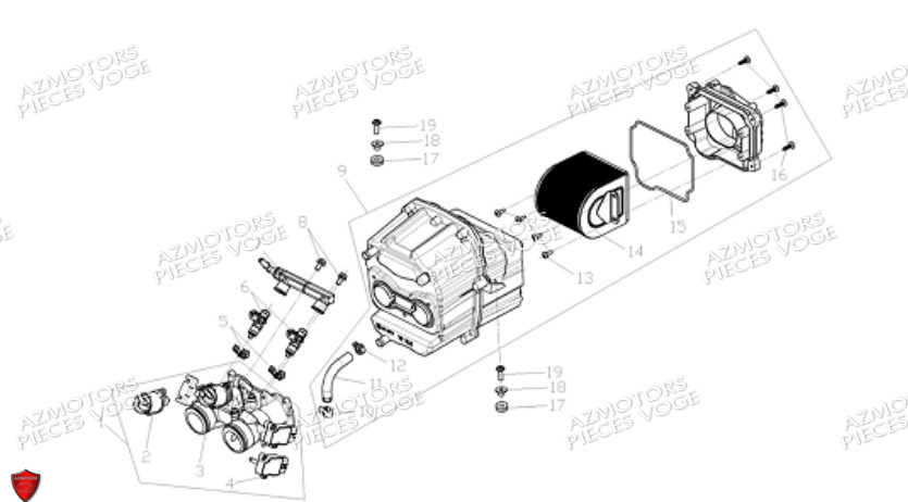 Filtre A Air Boite A Air VOGE Pièces Voge DS 625 X EU5+