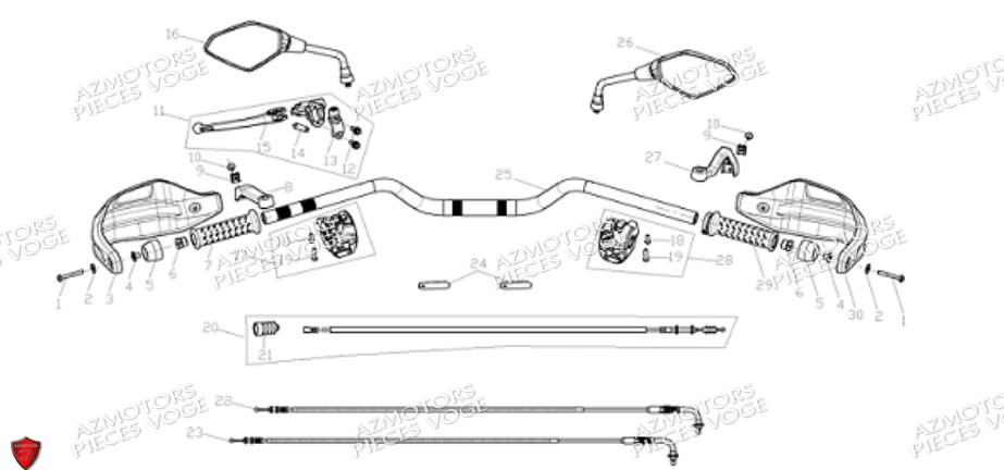 Guidon VOGE Pièces Voge DS 625 X EU5+