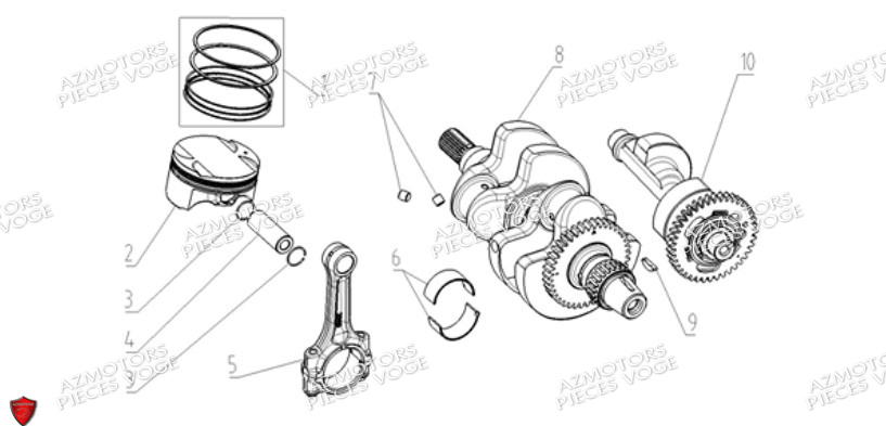 Piston VOGE Pièces Voge DS 625 X EU5+