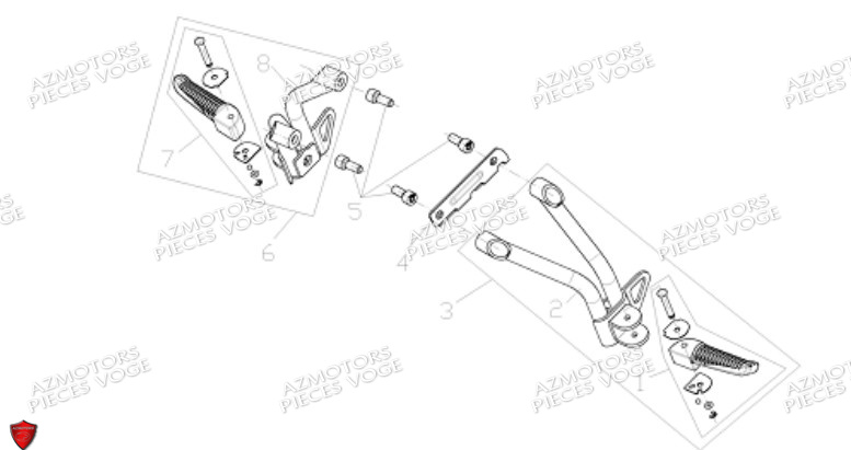 Repose Pied Arriere VOGE Pièces Voge DS 625 X EU5+