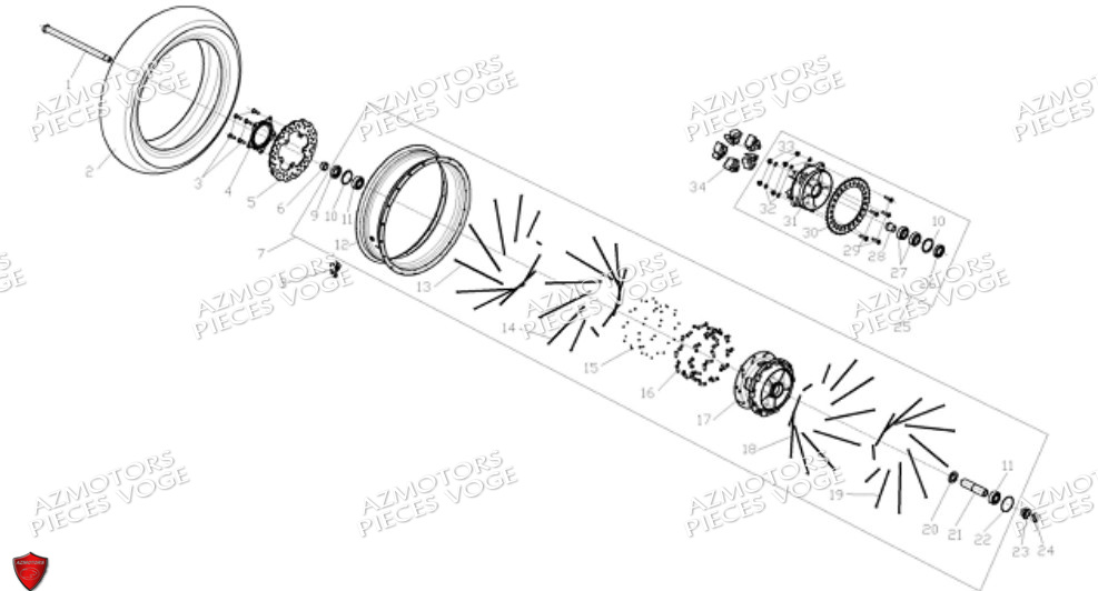 Roue Arriere VOGE Pièces Voge DS 625 X EU5+