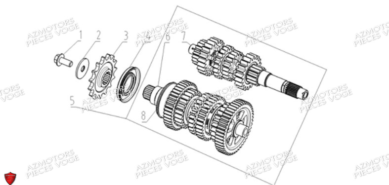 Transmission VOGE Pièces Voge DS 625 X EU5+