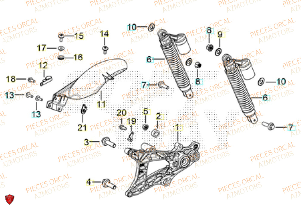 Amortisseur ORCAL Pièces ORCAL VOREI 125 Euro5+