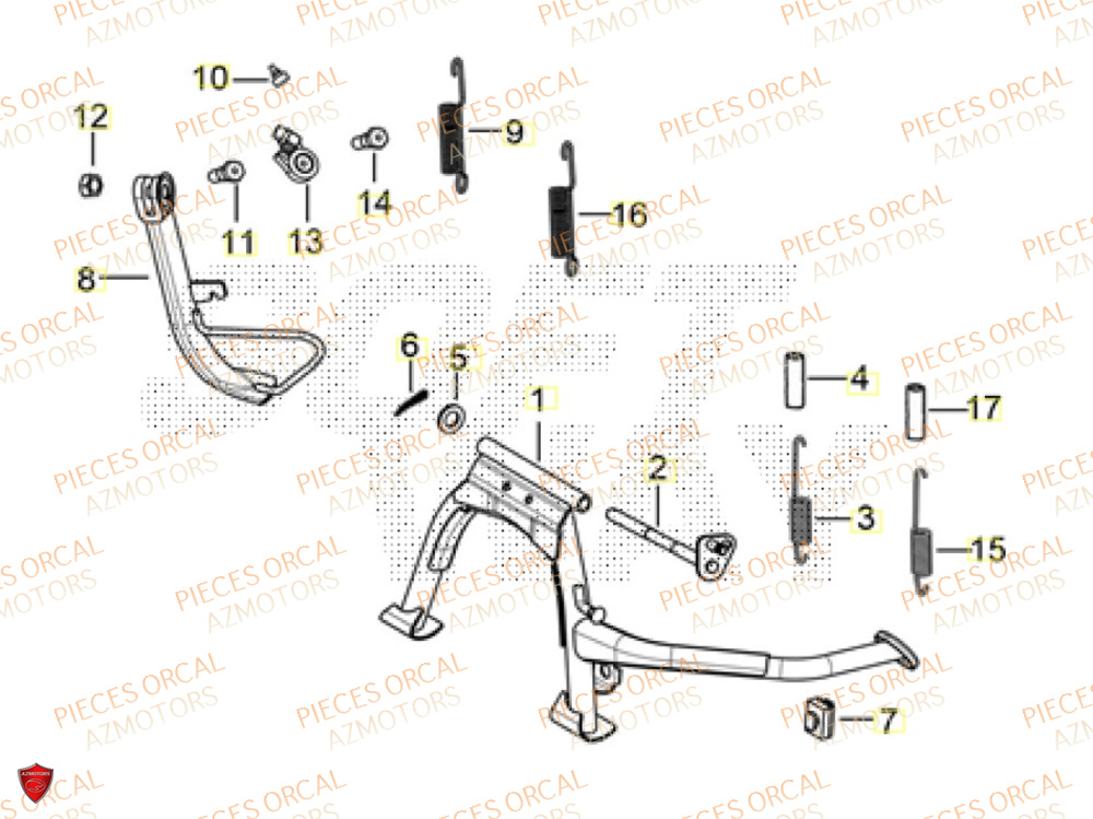 Bequille ORCAL Pièces ORCAL VOREI 125 Euro5+