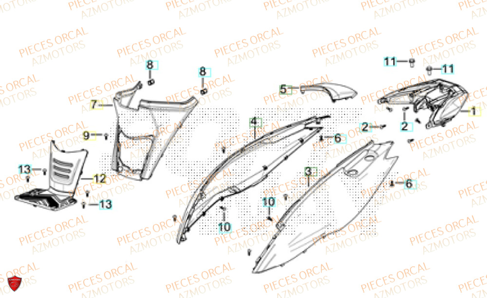 Carenage Arriere ORCAL Pièces ORCAL VOREI 125 Euro5+