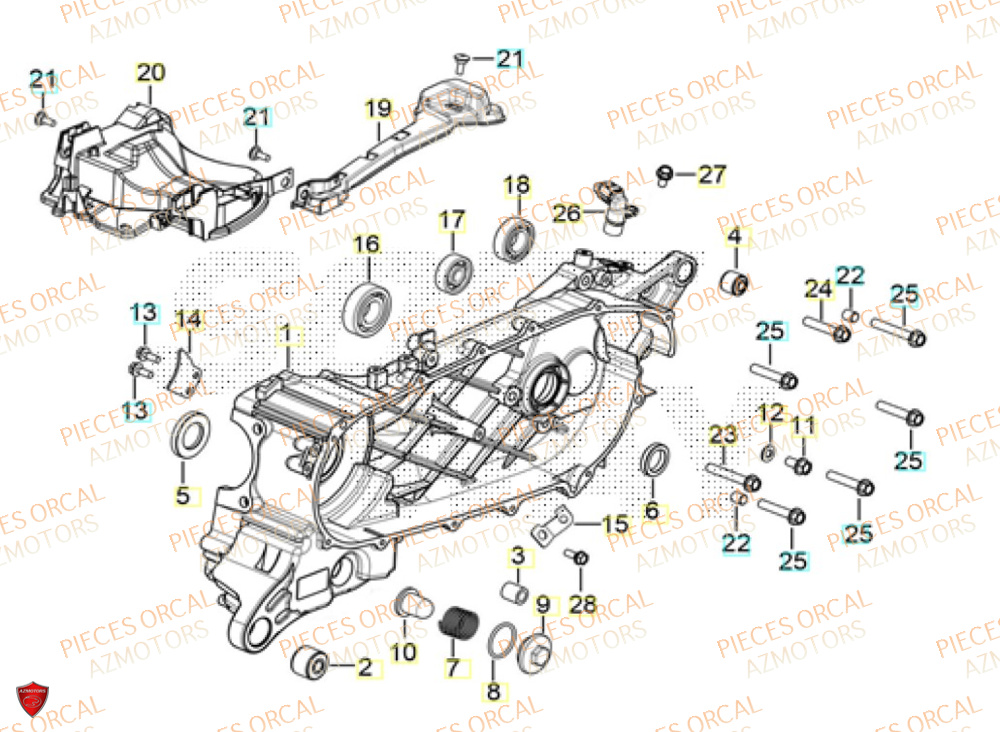 Carter Gauche ORCAL Pièces ORCAL VOREI 125 Euro5+