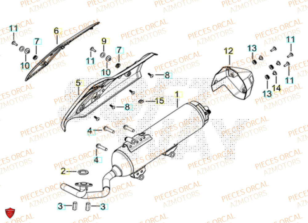 Echappement ORCAL Pièces ORCAL VOREI 125 Euro5+