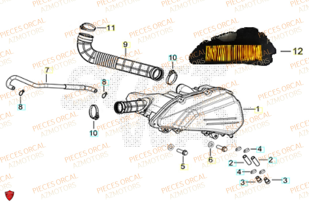Filtre A Air ORCAL Pièces ORCAL VOREI 125 Euro5+