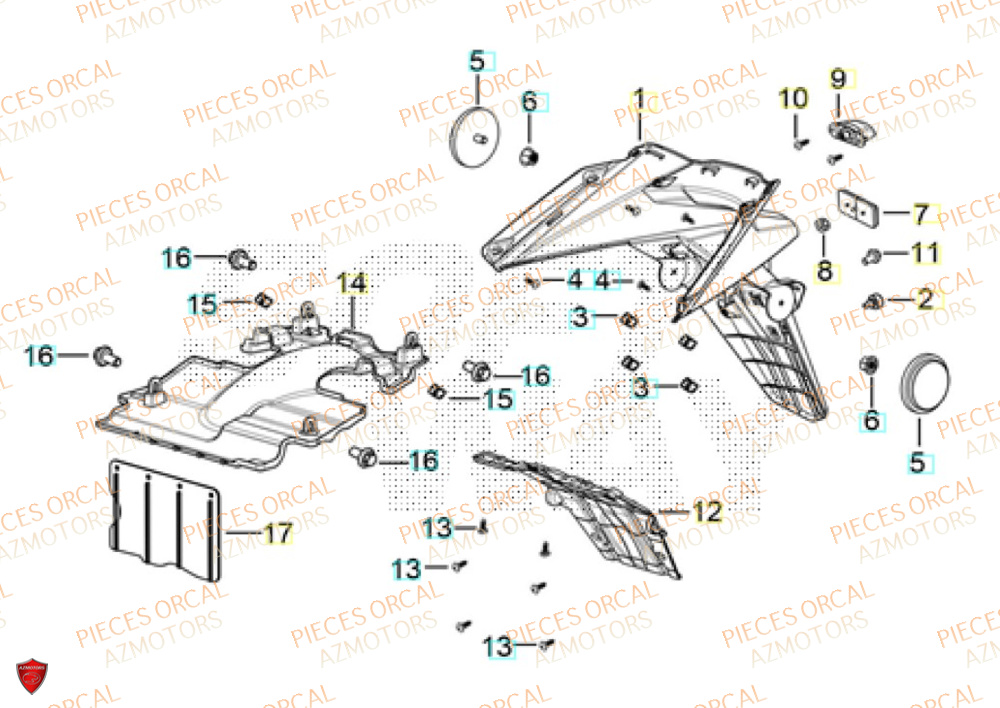 Garde Boue Arriere ORCAL Pièces ORCAL VOREI 125 Euro5+