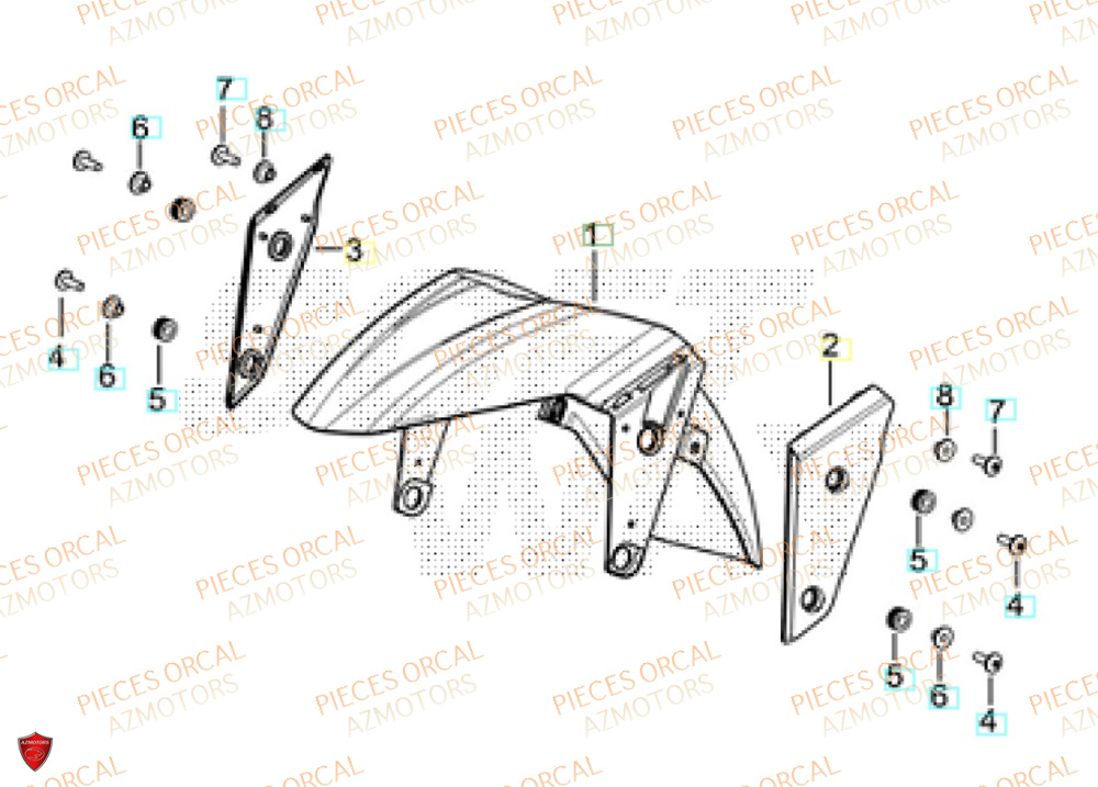 Garde Boue Avant ORCAL Pièces ORCAL VOREI 125 Euro5+