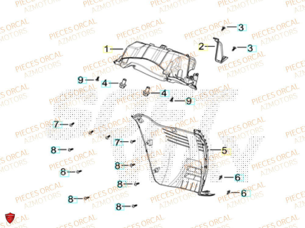 Garde Boue Interieur ORCAL Pièces ORCAL VOREI 125 Euro5+
