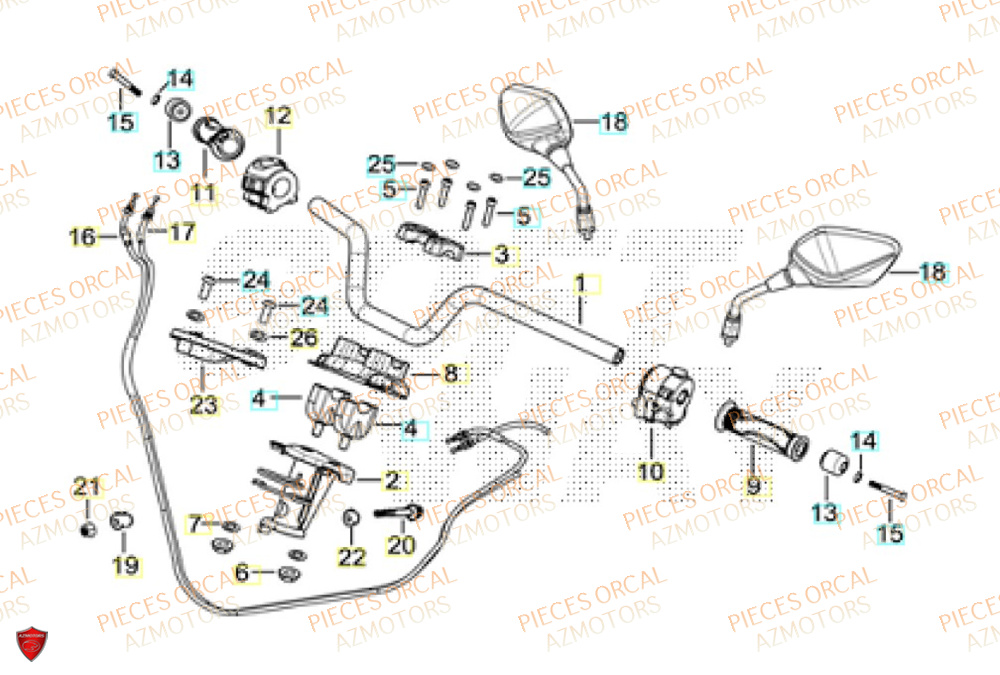 Guidon ORCAL Pièces ORCAL VOREI 125 Euro5+