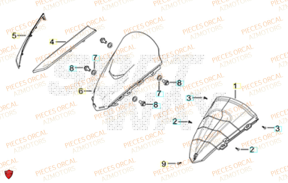Pare Brise ORCAL Pièces ORCAL VOREI 125 Euro5+