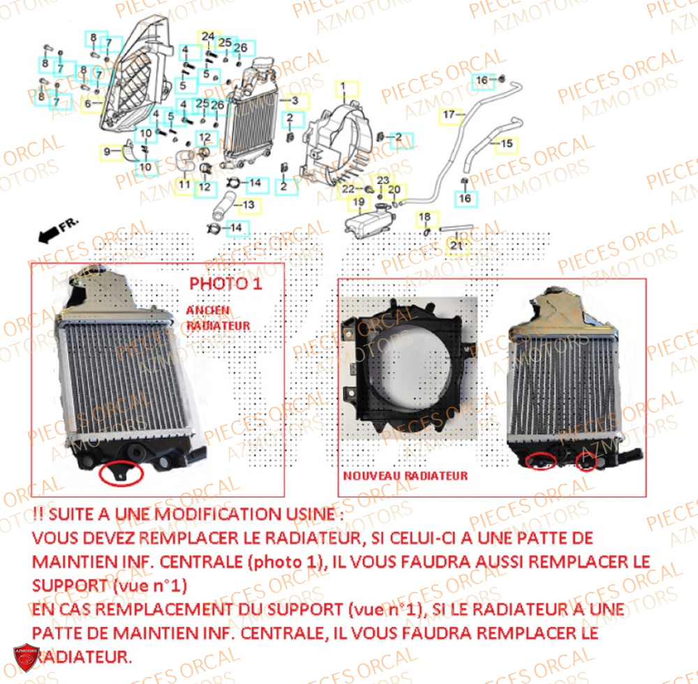 Refroidissement ORCAL Pièces ORCAL VOREI 125 Euro5+