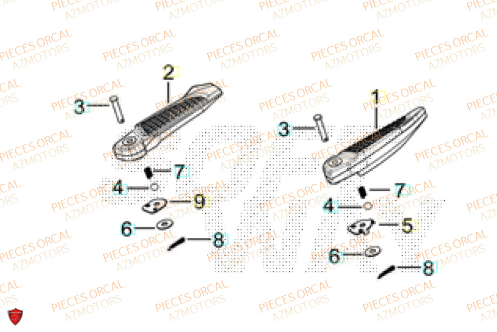 Repose Pied Arriere ORCAL Pièces ORCAL VOREI 125 Euro5+