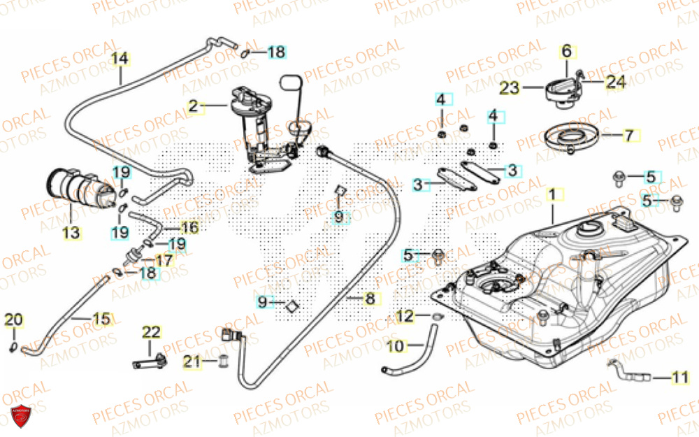 Reservoir ORCAL Pièces ORCAL VOREI 125 Euro5+