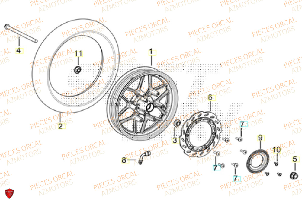 Roue Avant ORCAL Pièces ORCAL VOREI 125 Euro5+
