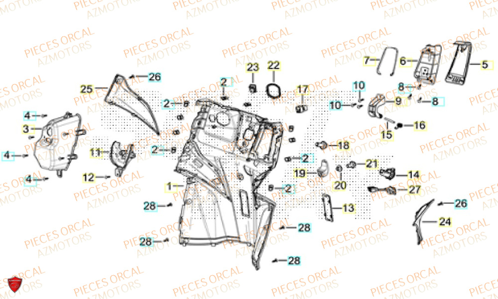 Tablier ORCAL Pièces ORCAL VOREI 125 Euro5+