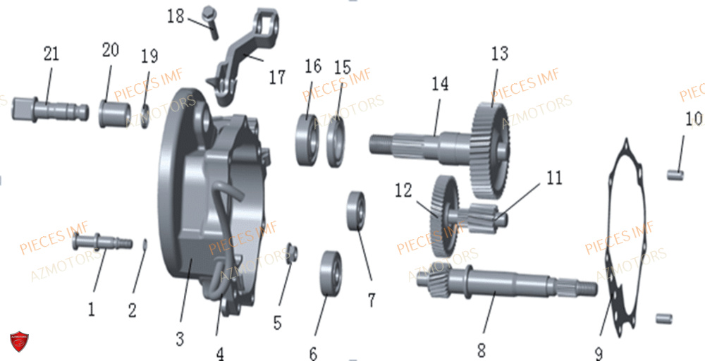 Carter De Transmission AZMOTORS PIECES WEEK 125 4T EURO 5+