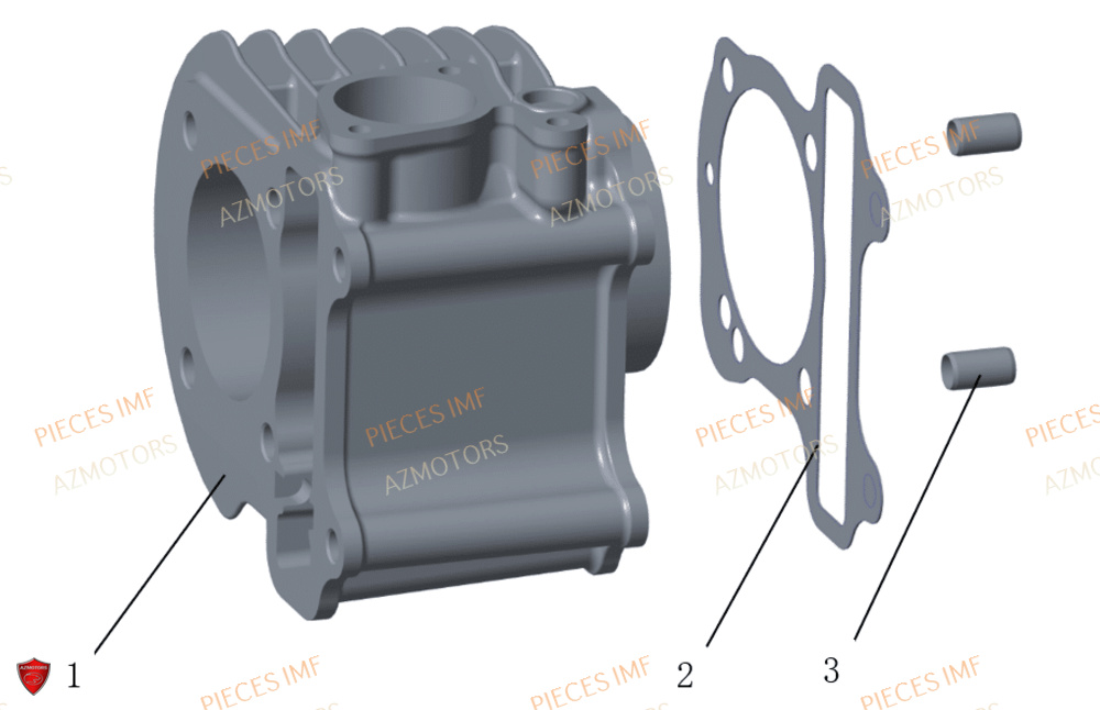 Cylindre AZMOTORS PIECES WEEK 125 4T EURO 5+