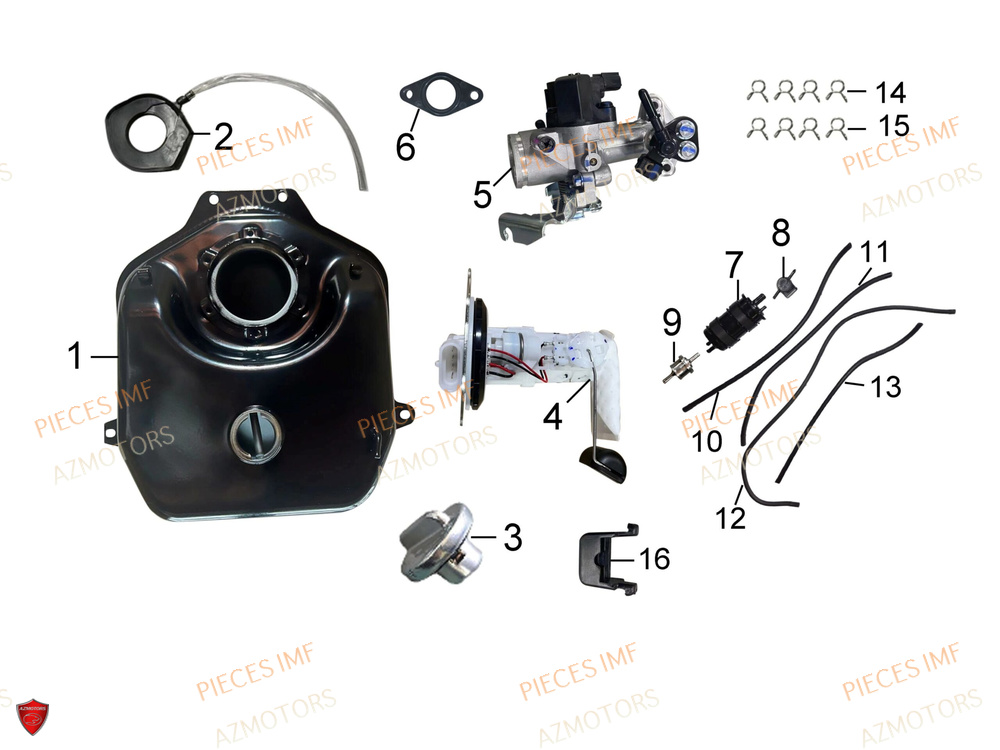 Reservoir AZMOTORS PIECES WEEK 125 4T EURO 5+