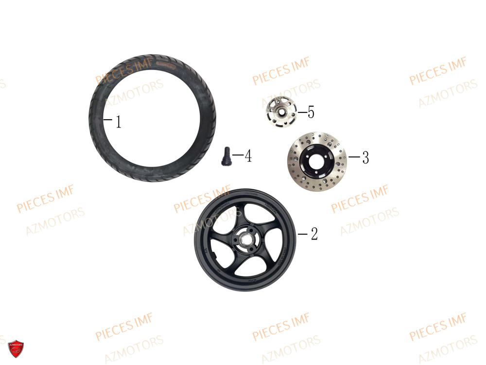 Roue Arriere AZMOTORS PIECES WEEK 125 4T EURO 5+