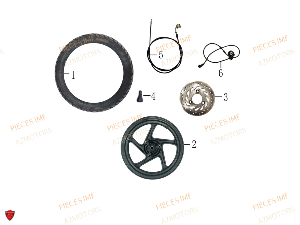 Roue Avant AZMOTORS PIECES WEEK 125 4T EURO 5+
