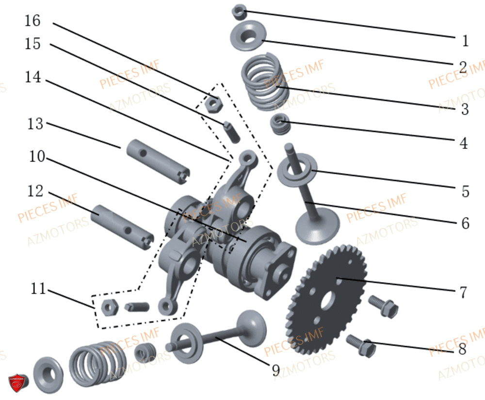 Soupape AZMOTORS PIECES WEEK 125 4T EURO 5+