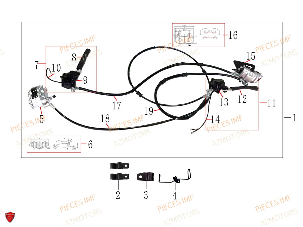 Systeme De Frein AZMOTORS PIECES WEEK 125 4T EURO 5+