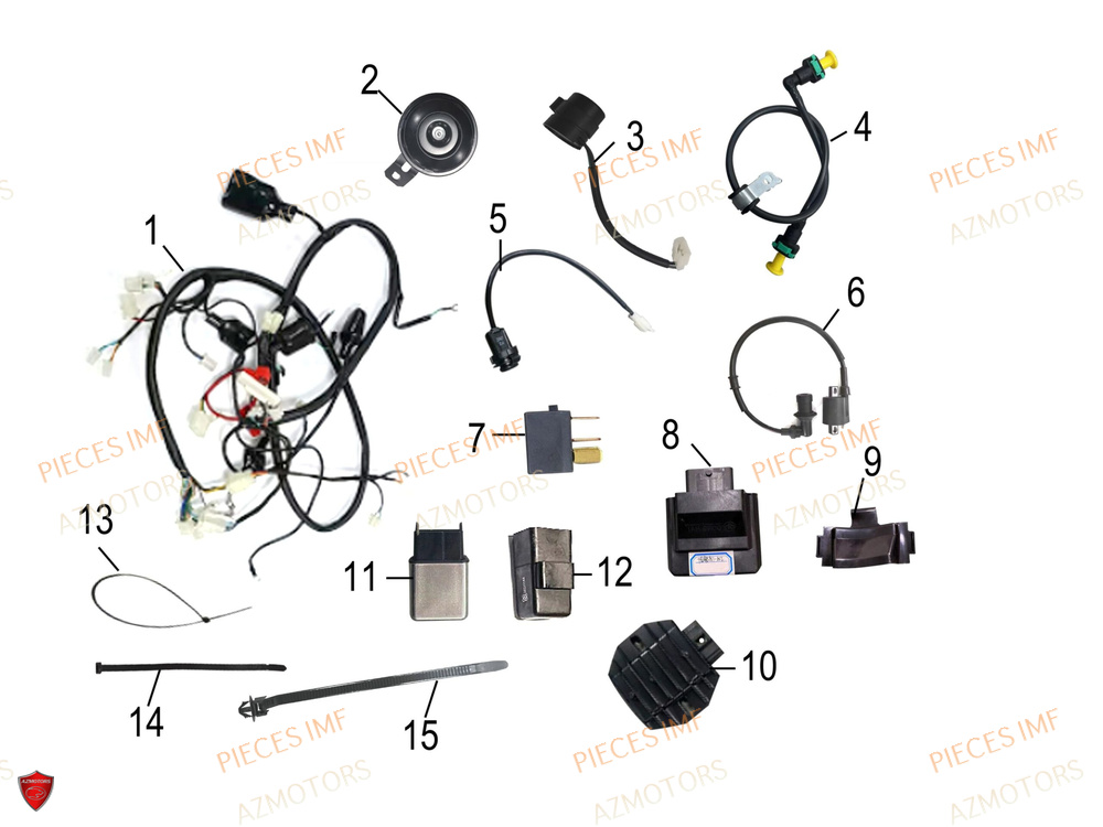 Systeme Electrique AZMOTORS PIECES WEEK 125 4T EURO 5+