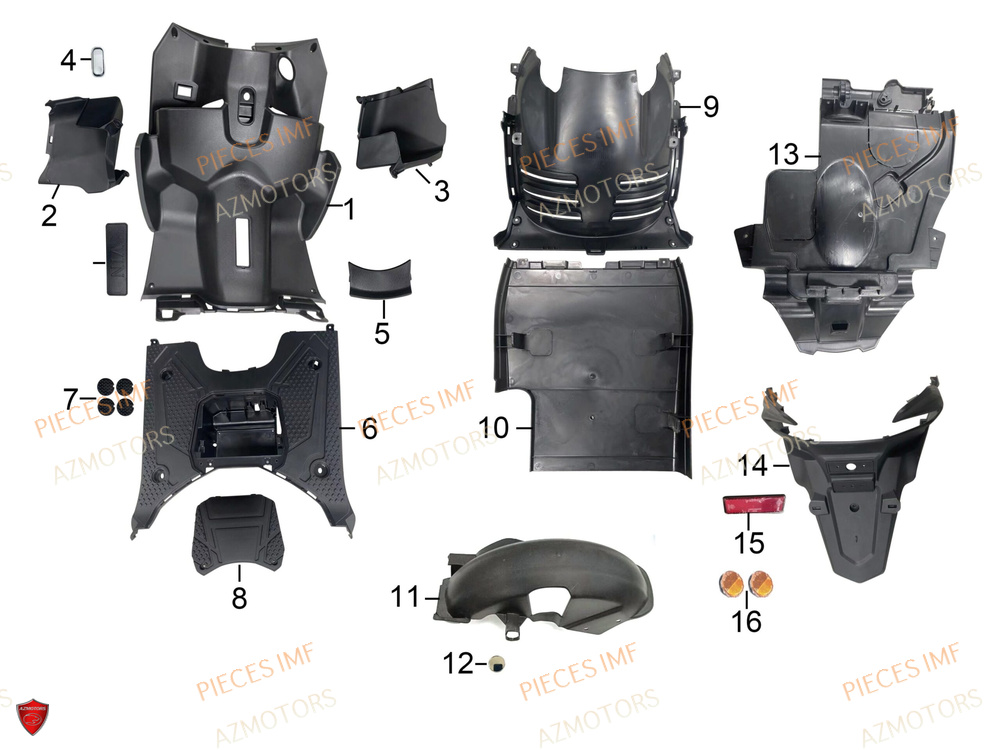 Tablier AZMOTORS PIECES WEEK 125 4T EURO 5+