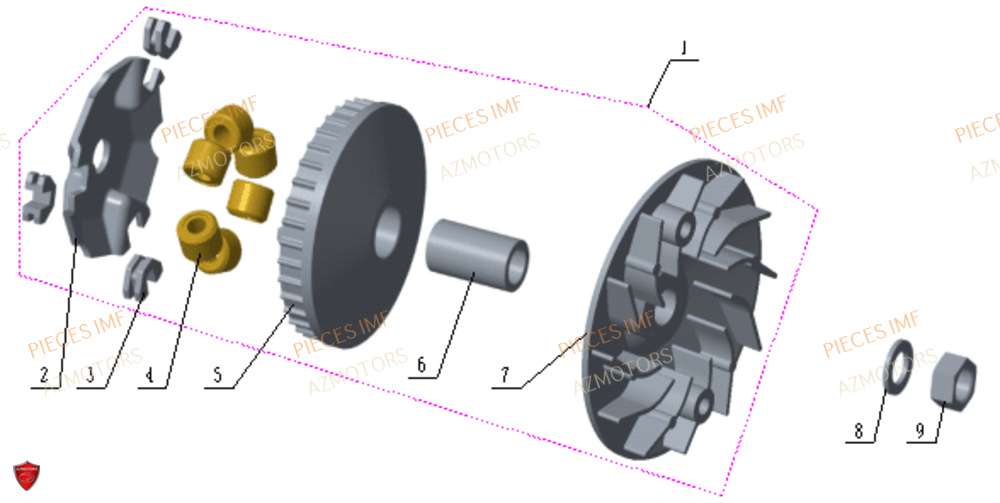Variateur AZMOTORS PIECES WEEK 125 4T EURO 5+