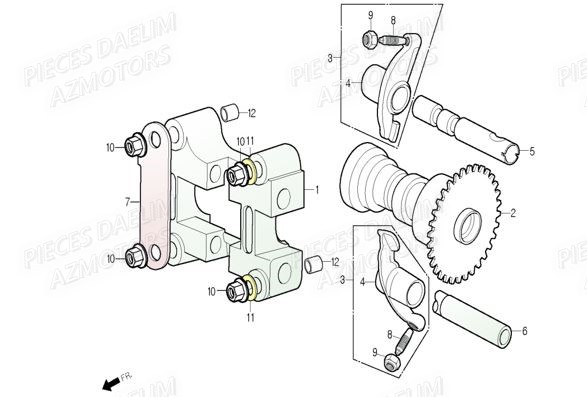 Arbre A Cames DAELIM Pièces Scooter DAELIM WITTY 50cc 4T