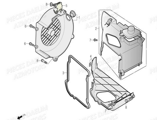 Cache Ventilateur DAELIM Pièces Scooter DAELIM WITTY 50cc 4T