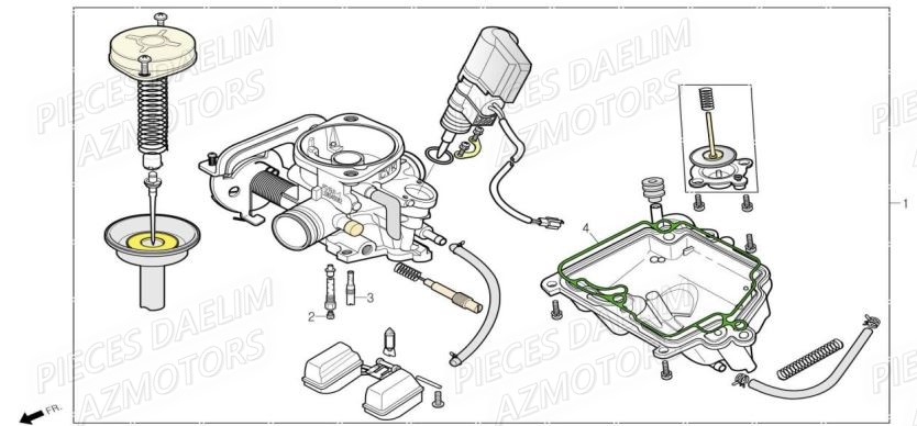 Carburateur DAELIM Pièces Scooter DAELIM WITTY 50cc 4T
