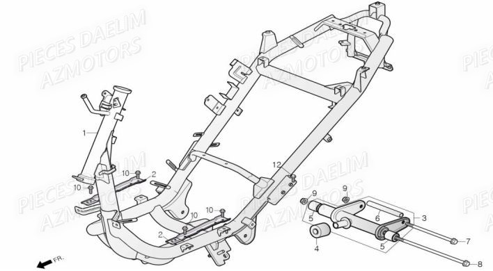 Chassis DAELIM Pièces Scooter DAELIM WITTY 50cc 4T