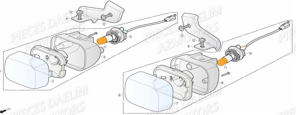 Clignotant Avant DAELIM Pièces Scooter DAELIM WITTY 50cc 4T