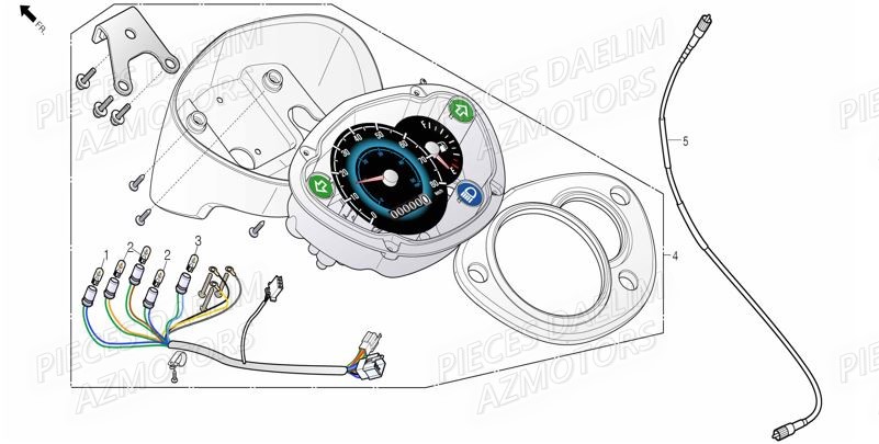 Compteur DAELIM Pièces Scooter DAELIM WITTY 50cc 4T