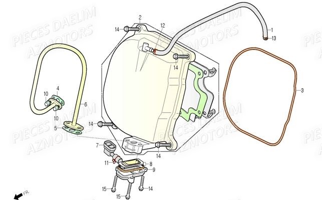 Couvre Cylindre DAELIM Pièces Scooter DAELIM WITTY 50cc 4T