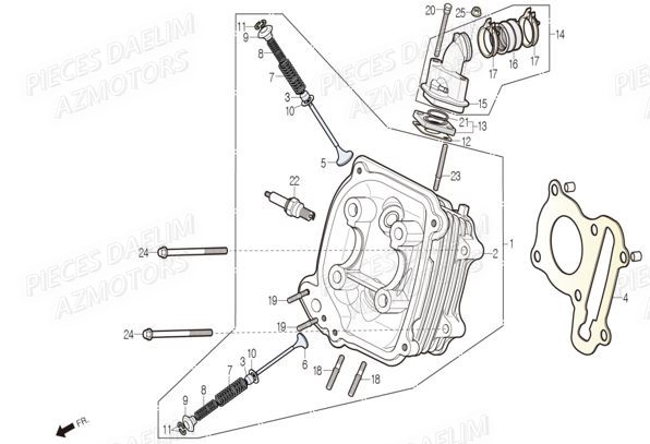 Culasse DAELIM Pièces Scooter DAELIM WITTY 50cc 4T