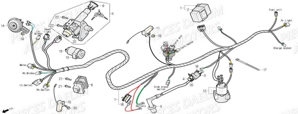 Equipement Electrique DAELIM Pièces Scooter DAELIM WITTY 50cc 4T
