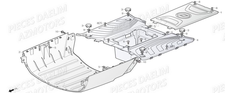 Plancher DAELIM Pièces Scooter DAELIM WITTY 50cc 4T