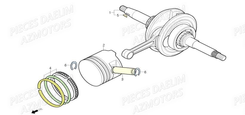 Vilebrequin DAELIM Pièces Scooter DAELIM WITTY 50cc 4T