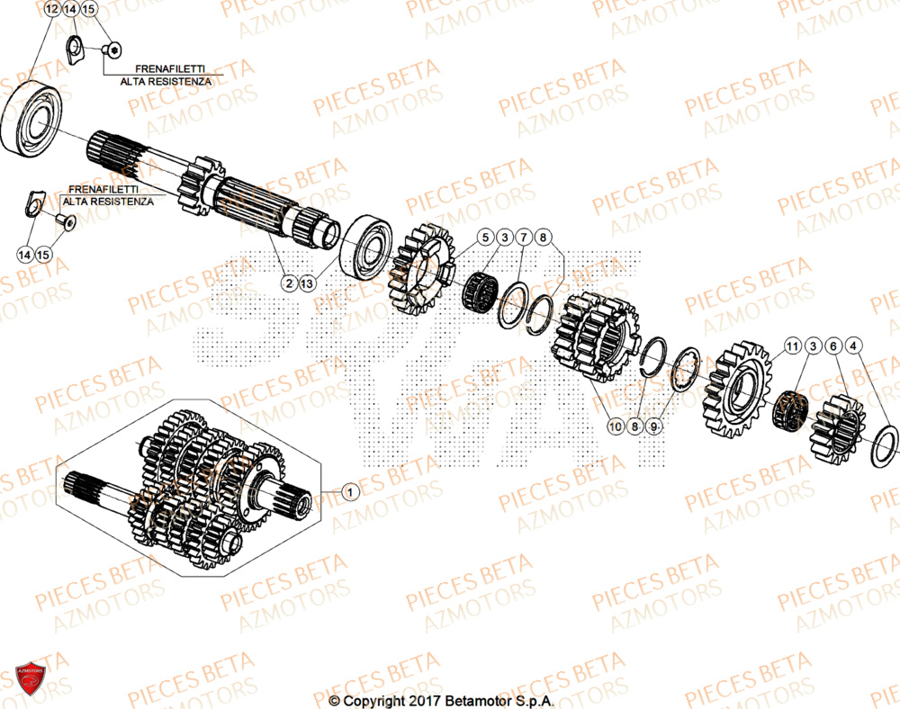 Arbre Primaire BETA Pieces Beta RR 200 X-PRO 2T - 2026