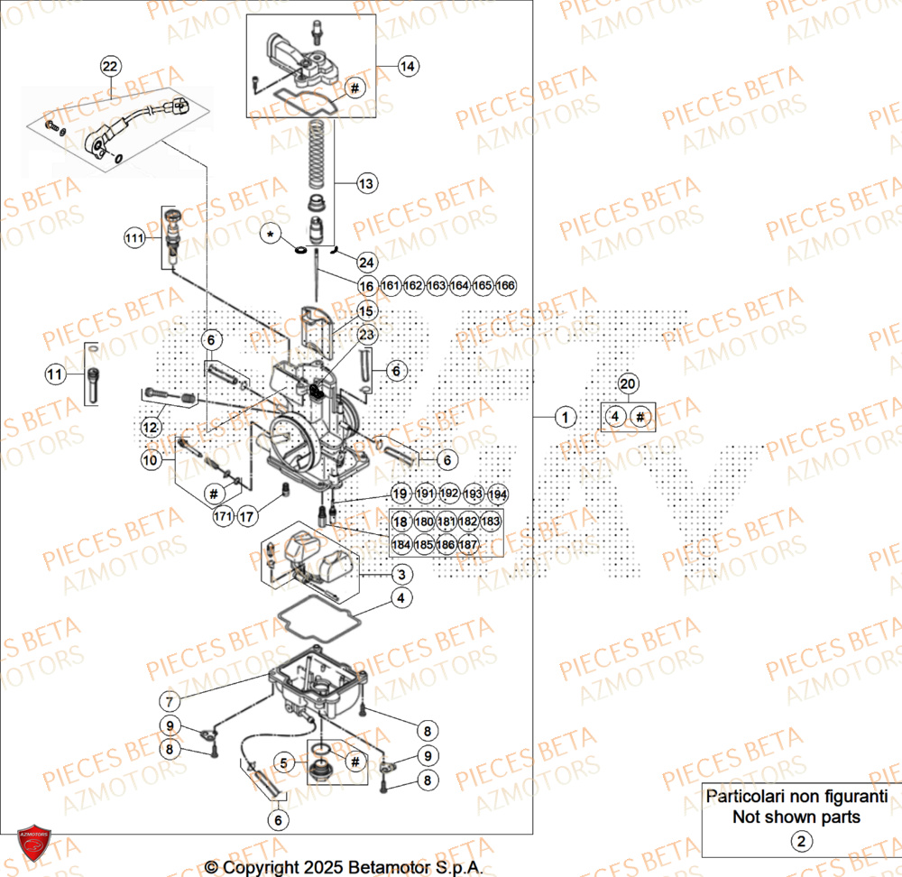 Carburateur BETA Pieces Beta RR 200 X-PRO 2T - 2026