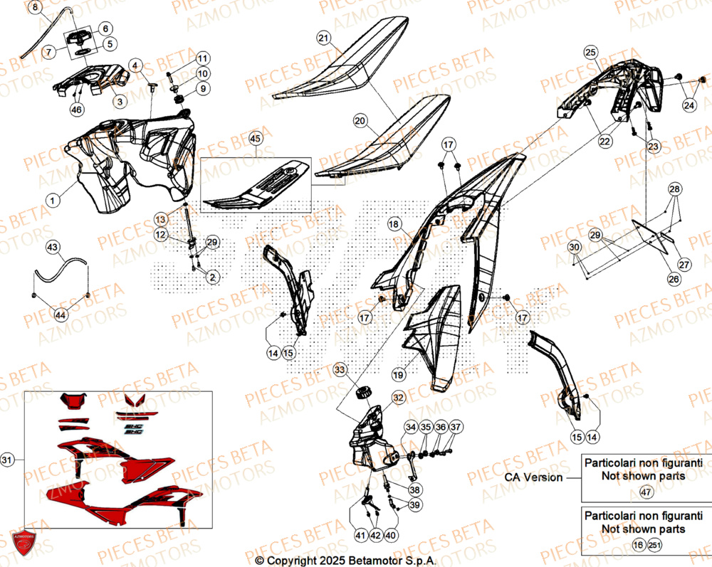 Carenages Arriere BETA Pieces Beta RR 200 X-PRO 2T - 2026
