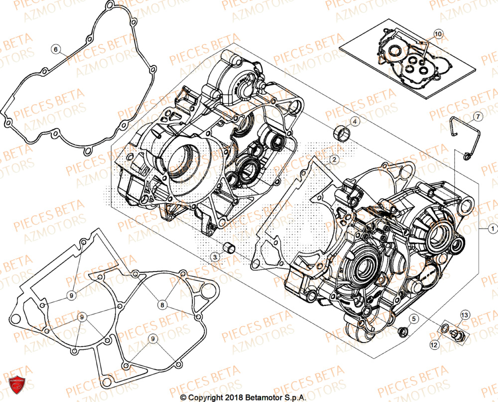 Carter Moteur BETA Pieces Beta RR 200 X-PRO 2T - 2026