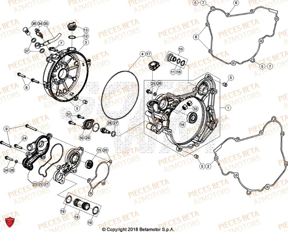 Couvercle Embrayage BETA Pieces Beta RR 200 X-PRO 2T - 2026